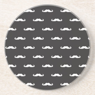 Mustache hipster patroon zandsteen onderzetter