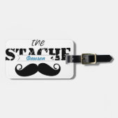 Mustache Hipster Retro Patroon Bagagelabel (Voorkant horizontaal)