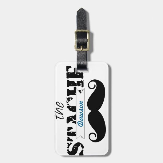 Mustache Hipster Retro Patroon Bagagelabel (Voorkant verticaal)