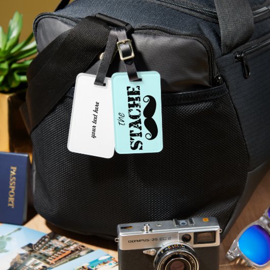 Mustache Hipster Retro Patroon Bagagelabel (Voorkant /achterkant)