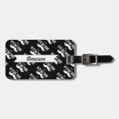 Mustache Hipster Retro Patroon Bagagelabel (Voorkant horizontaal)