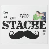 Mustache Hipster Retro Patroon Cadeaupapier (Vlak)