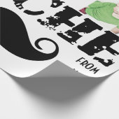 Mustache Hipster Retro Patroon Cadeaupapier (Hoek)