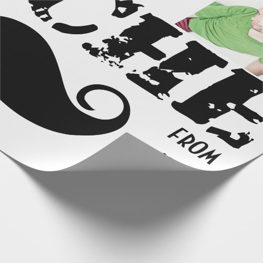 Mustache Hipster Retro Patroon Cadeaupapier (Hoek)