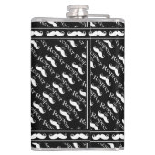 Mustache Hipster Retro Patroon Heupfles (Achterkant)