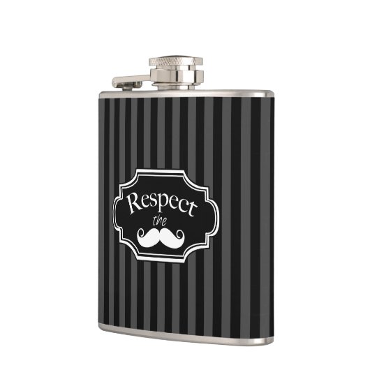 Mustache Hipster Retro Patroon Heupfles (Links)
