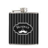 Mustache Hipster Retro Patroon Heupfles (Voorkant)