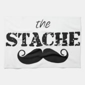 Mustache Hipster Retro Patroon Theedoek (Horizontaal)
