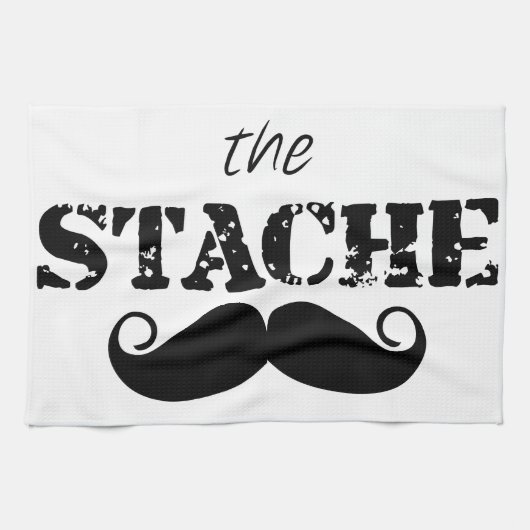 Mustache Hipster Retro Patroon Theedoek (Horizontaal)