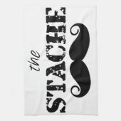 Mustache Hipster Retro Patroon Theedoek (Verticaal)