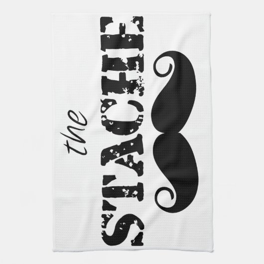 Mustache Hipster Retro Patroon Theedoek (Verticaal)