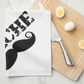 Mustache Hipster Retro Patroon Theedoek (Quarter Fold)