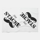 Mustache Hipster Retro Patroon Theedoek (Horizontaal)