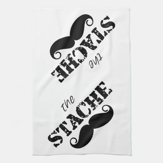 Mustache Hipster Retro Patroon Theedoek (Verticaal)