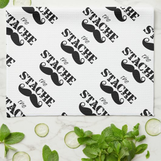 Mustache Hipster Retro Patroon Theedoek (Gevouwen)