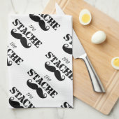 Mustache Hipster Retro Patroon Theedoek (Quarter Fold)