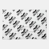 Mustache Hipster Retro Patroon Theedoek (Horizontaal)