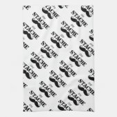 Mustache Hipster Retro Patroon Theedoek (Verticaal)