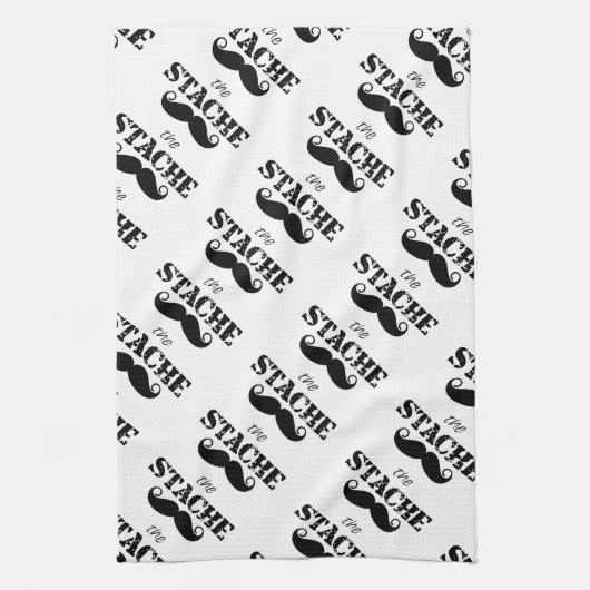 Mustache Hipster Retro Patroon Theedoek (Verticaal)