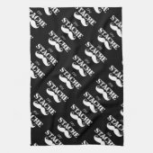 Mustache Hipster Retro Patroon Theedoek (Verticaal)