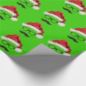 Mustache Hipster Santa Christmas Wrapping Paper Cadeaupapier (Hoek)