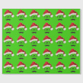 Mustache Hipster Santa Christmas Wrapping Paper Cadeaupapier (Vlak)