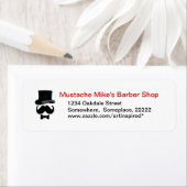 Mustache, hoge hoed en boog stropdas label (Insitu)