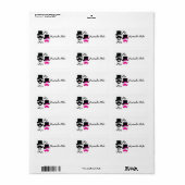 Mustache, hoge hoed, strik stropdas en parels labe etiket (Full Sheet)