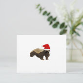 Mustache Honey Badger Santa Feestdagenkaart (Staand voorkant)