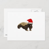 Mustache Honey Badger Santa Feestdagenkaart (Voorkant / Achterkant)