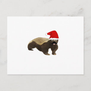Mustache Honey Badger Santa Feestdagenkaart