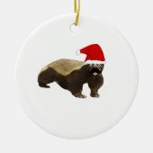 Mustache Honey Badger Santa Keramisch Ornament (Voorkant)