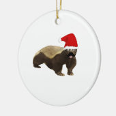 Mustache Honey Badger Santa Keramisch Ornament (Links)