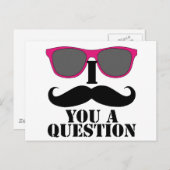 Mustache Humor met roze zonnebril Briefkaart (Voorkant / Achterkant)