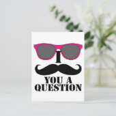 Mustache Humor met roze zonnebril Briefkaart (Staand voorkant)