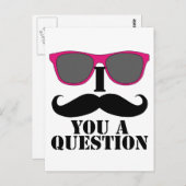 Mustache Humor met roze zonnebril Briefkaart (Voorkant / Achterkant)