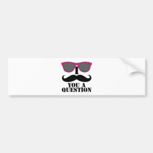 Mustache Humor met roze zonnebril Bumpersticker