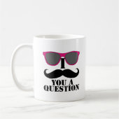 Mustache Humor met roze zonnebril Koffiemok (Links)