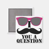 Mustache Humor met roze zonnebril Magneet (Voorkant / Achterkant)