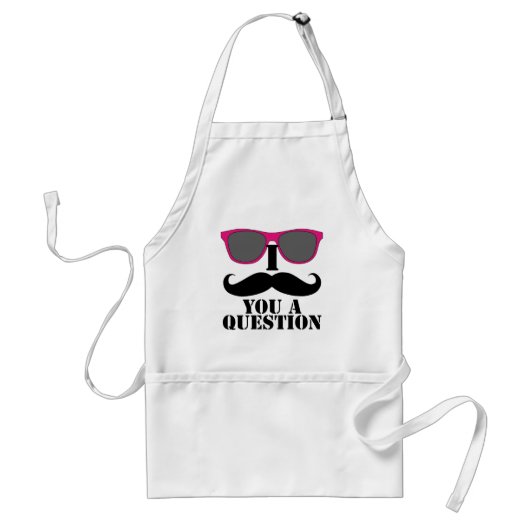 Mustache Humor met roze zonnebril Standaard Schort (Voorkant)