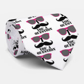 Mustache Humor met roze zonnebril Stropdas (Opgerold)