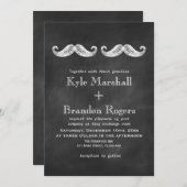 Mustache Huwelijksuitnodiging Kaart (Voorkant / Achterkant)