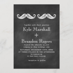 Mustache Huwelijksuitnodiging Kaart
