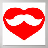 Mustache in het hart poster (Voorkant)