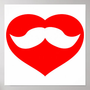Mustache in het hart poster