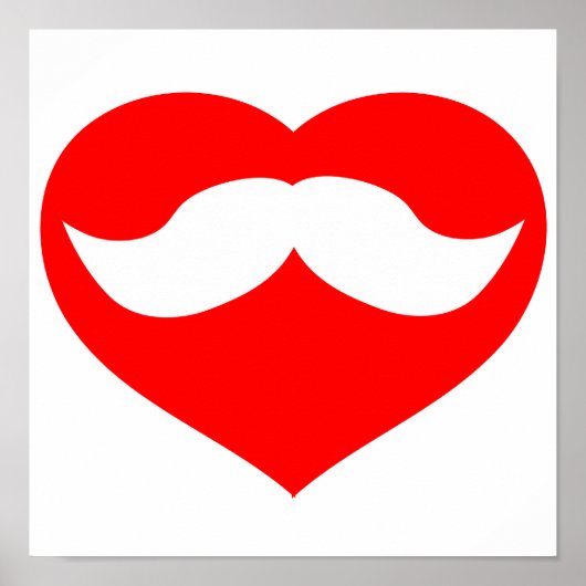 Mustache in het hart poster (Voorkant)