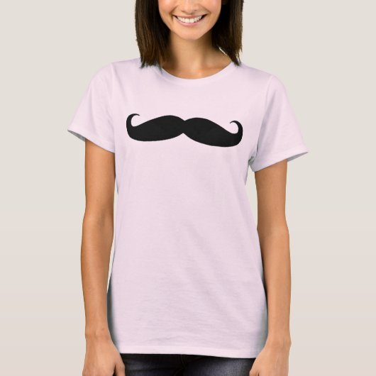Mustache in zwart of wit t-shirt (Voorkant)
