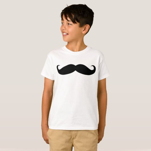 Mustache in zwart of wit t-shirt (Voorkant volledig)