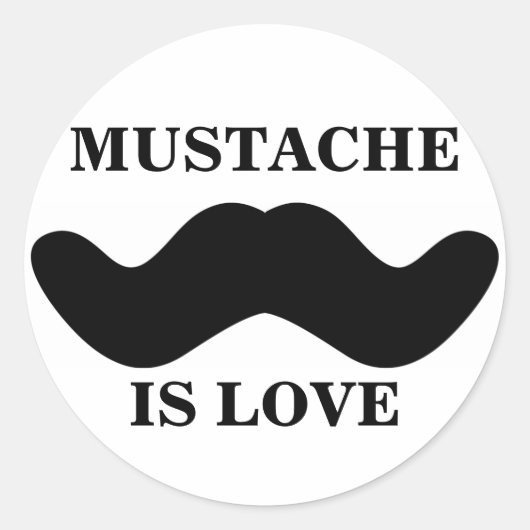 'Mustache is liefde' Sticker (Voorkant)