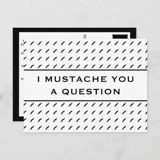 Mustache je een vraag-mod Stripe Briefkaart (Voorkant / Achterkant)